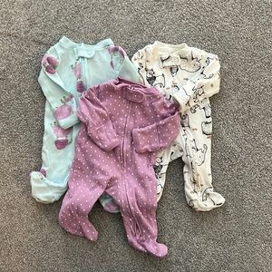 Set of three Carter preemie sleepers!  Very gently used!